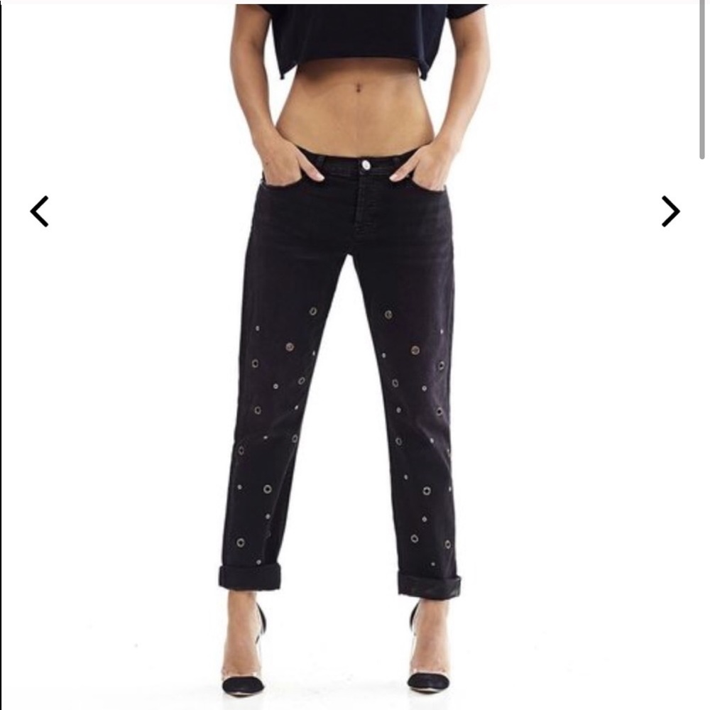 Hudson Relaxed straight grommet Jeans